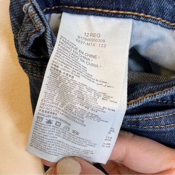 Levi’s Girls High Rise Ankle Straight Jeans with Raw Hem, Size 12 - Picture 10 of 10